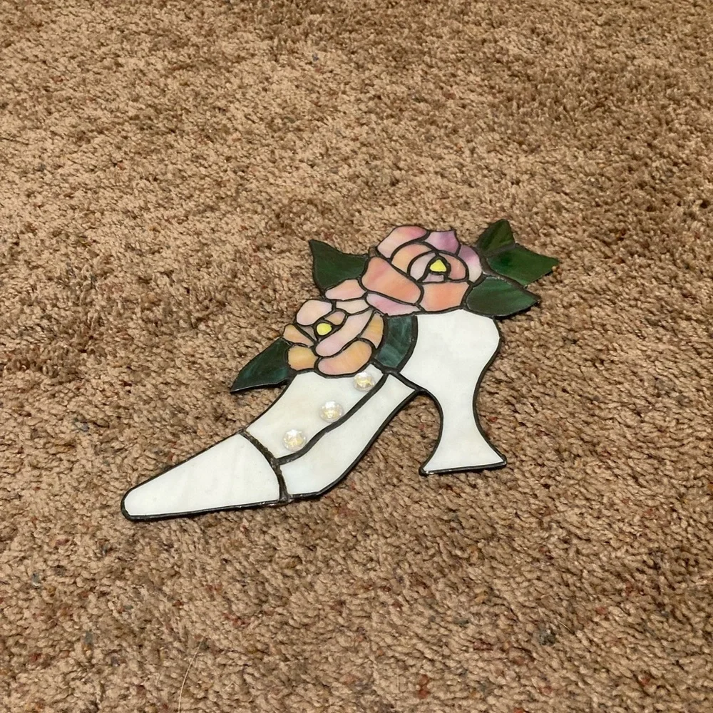 Floral Stained Glass Women's Shoe Decor - Picture 3 of 6